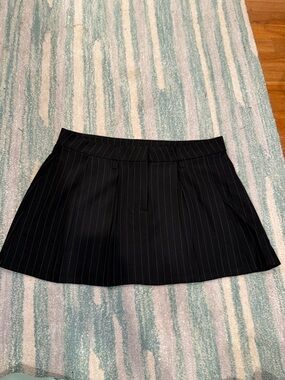 No Boundaries Black Pinstripe Skater Skirt